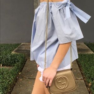 Off the shoulder bow blouse